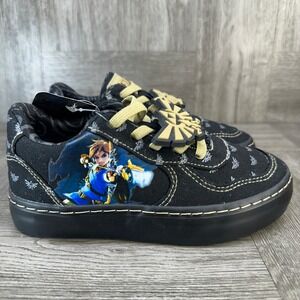 Ground Up Zelda Sneakers Kids 11 Black Gold Link Nintendo Canvas NEW CND3095MX